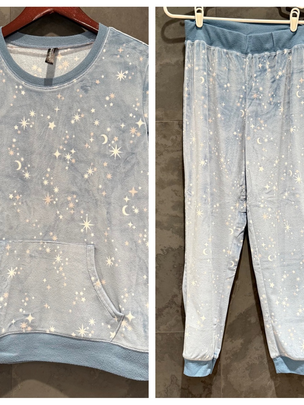 Women’s Matching Star & Moon Plush Pajama/Loungewear Set